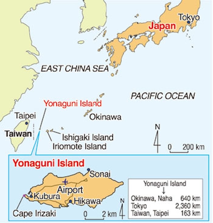 The Island of Yonaguni is just miles away from Taiwan and is the last island in the Ryukyu island chain. (Japaninfo)