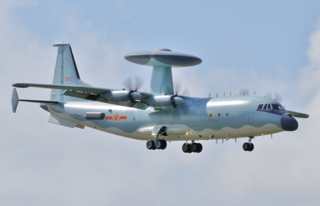 A Chinese PLA Air Force Shaanxi KJ-500 third-generation airborne early warning and control (AEW&C) aircraft - one of many dedicated to the air defence role. (Alert5)