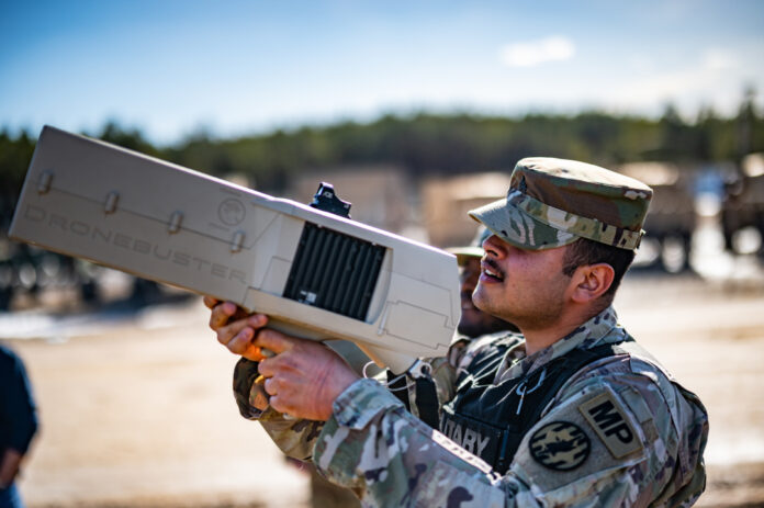 Military Police participate in a Counter-Unmanned Aircraft Systems class
