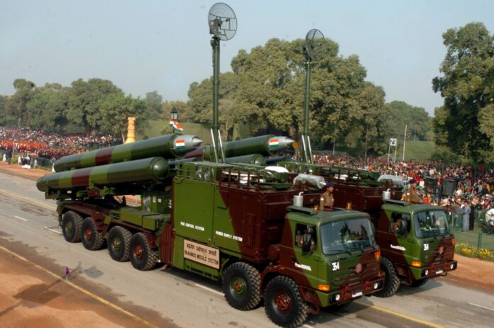 The BrahMos Missile System passes through the Rajpath during the 60th Republic Day Parade.